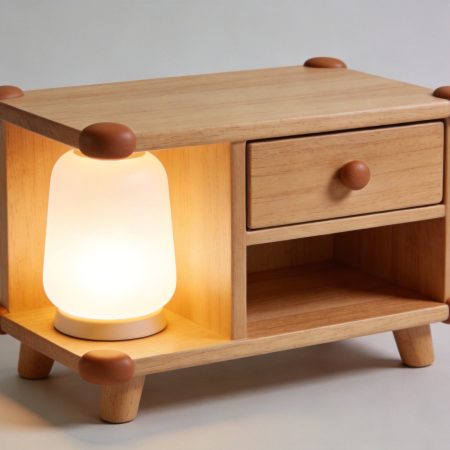 Kids Nightstand With Led Night Light